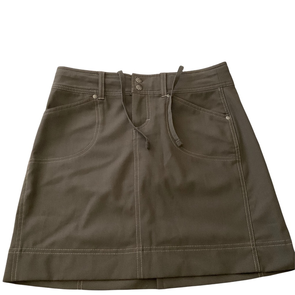 Athleta Gray Skirt Womans Size 2 Wool Blend Drawstring Waist Style 305217